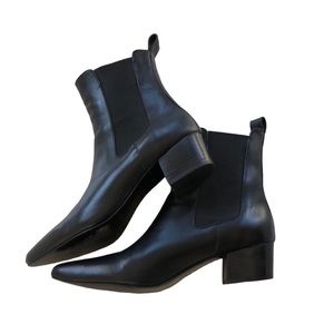 Archive Pointed Toe Leather Chelsea Boots Mercer Black sz 8 Leather interior